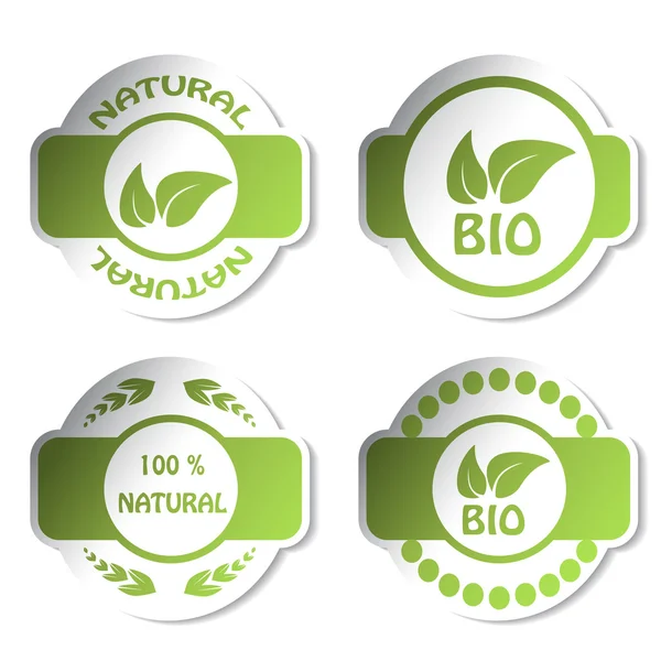 Vector stickers - bio, natural — Stock Vector
