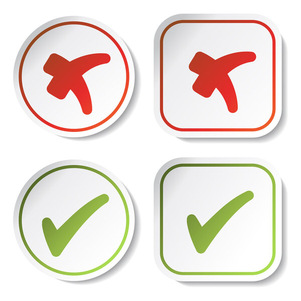 Векторные стикеры - галочки
