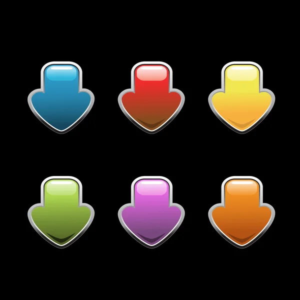 Setas do vetor - botões de download — Vetor de Stock