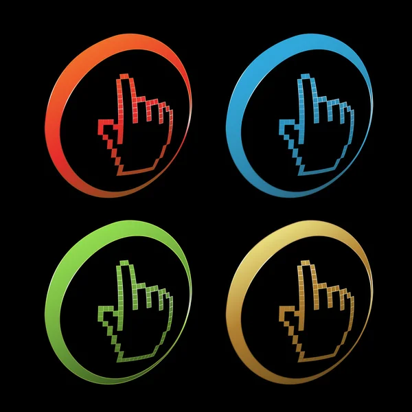 Vector buttons - cursors of hand — Stock Vector