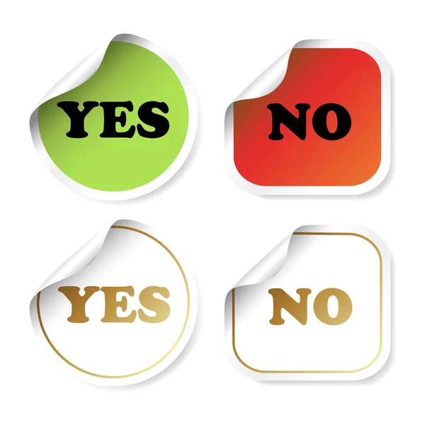 Vector stickers - yes and no — Stock Vector