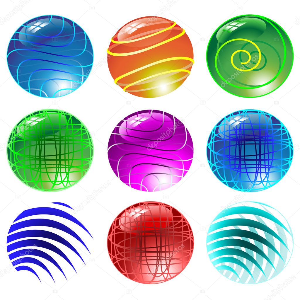 Vector shiny spheres