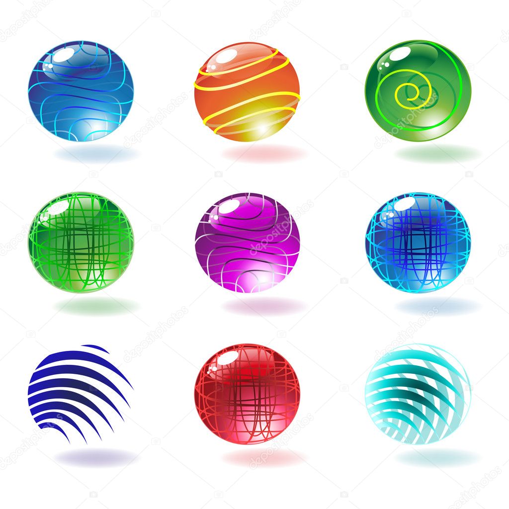 Vector shiny spheres