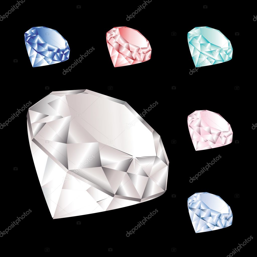 Vector set of diamonds