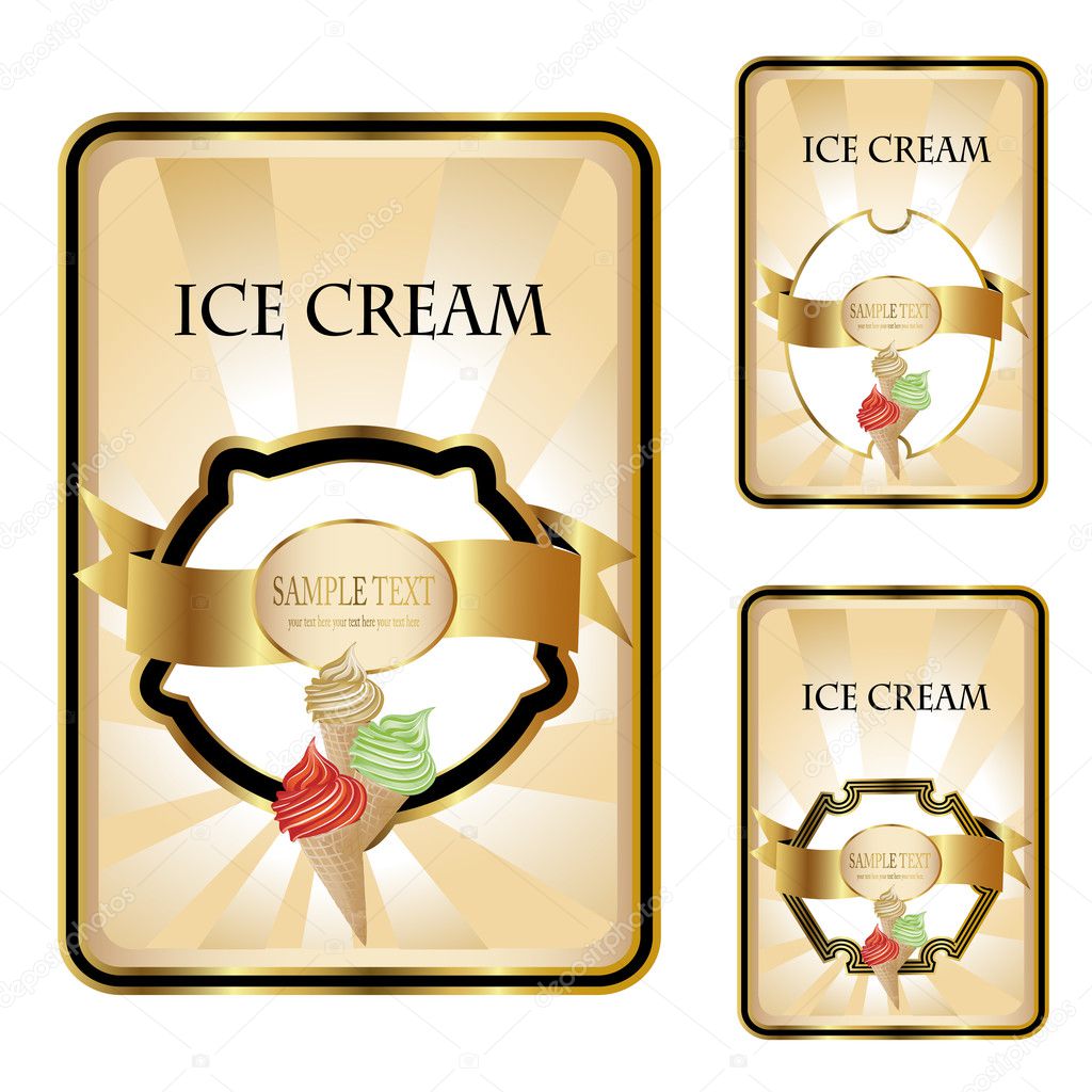 Vector ice cream labels
