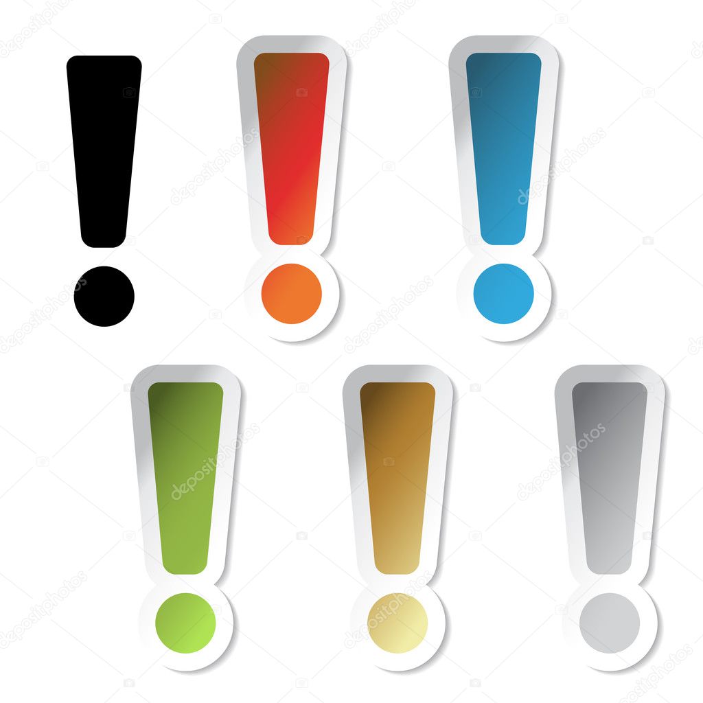 Vector exclamation mark stickers