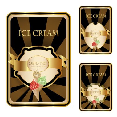 Vector ice cream labels clipart