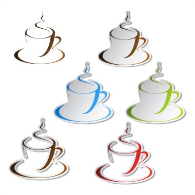 Vector coffee stickers clipart