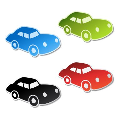 Vector stickers of car clipart