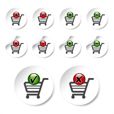 Vector add delete shopping cart item clipart