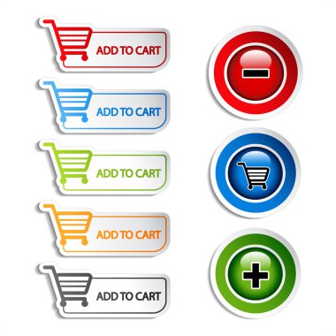 Vector add delete shopping cart item clipart