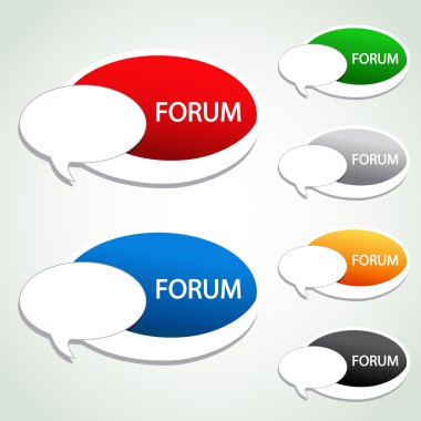 Vector forum menu item - oval sticker clipart