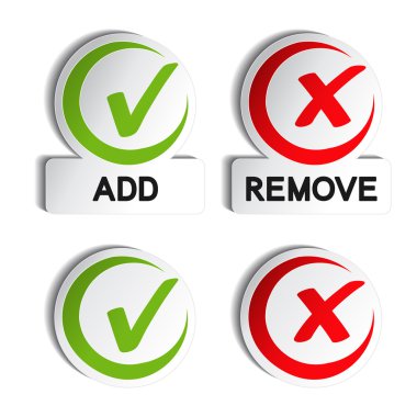 Vector add remove circular item clipart