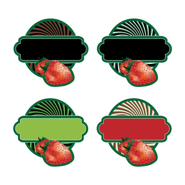 Étiquettes de fruits vectoriels — Image vectorielle