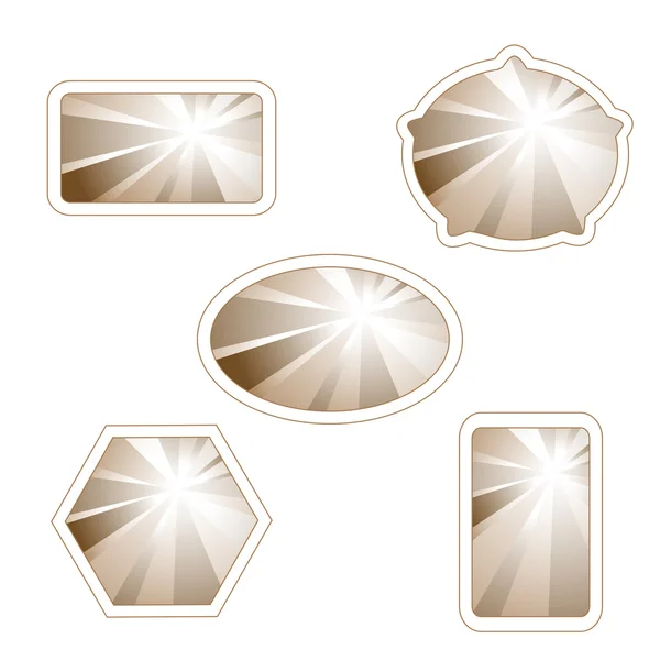 Vector labels with light rays — Stock Vector
