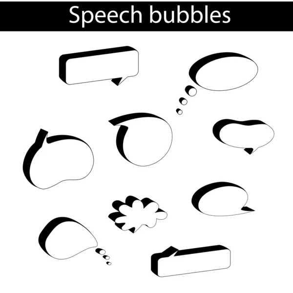 Conjunto de vetores de bolhas de fala — Vetor de Stock