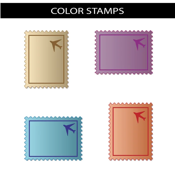 Vector stamps with airplane — Stock Vector