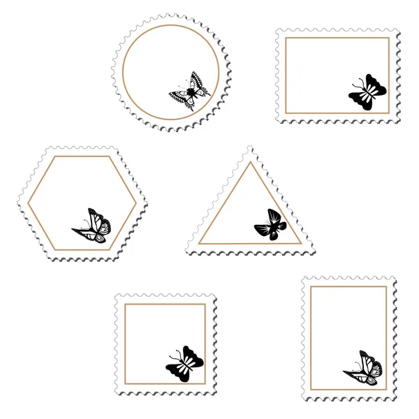 Векторные марки с бабочкой — стоковый вектор