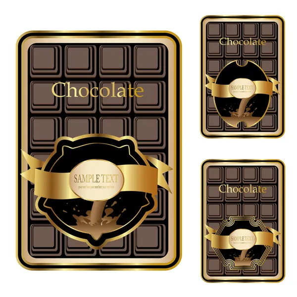 Etiquetas de chocolate vetorial — Vetor de Stock