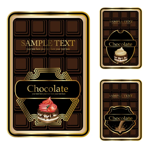 Vektorové čokoládové štítky — Stockový vektor