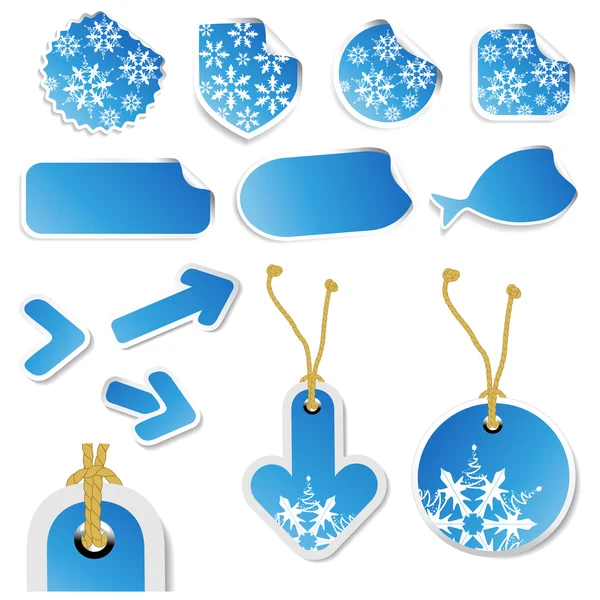 Vector winter stickers and tags — Stock Vector