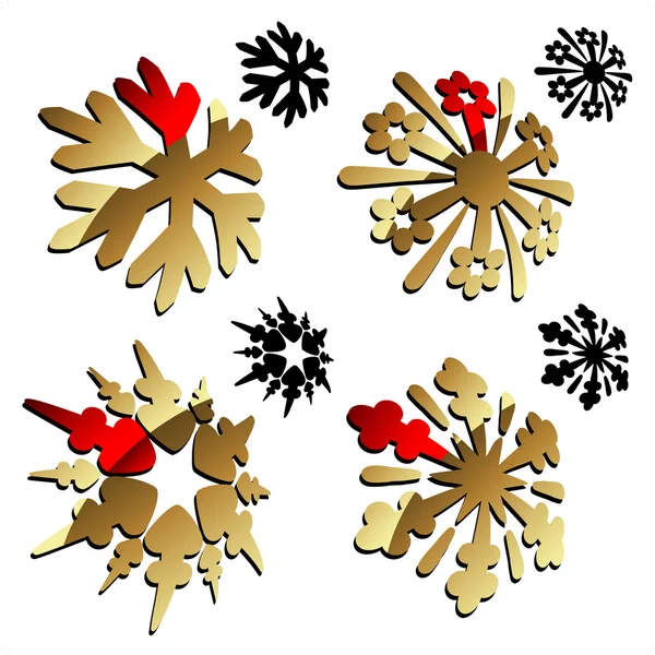 Vector 3D snowflake — Stock Vector