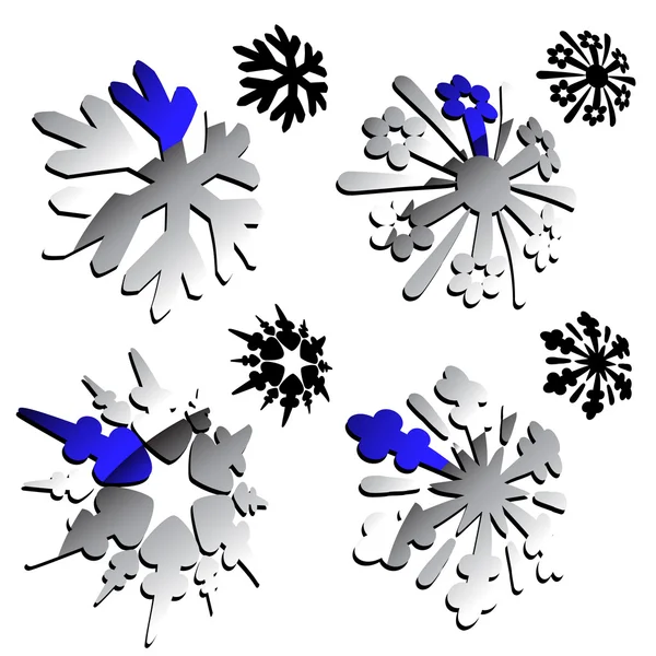 Vecteur 3d flocon de neige — Image vectorielle