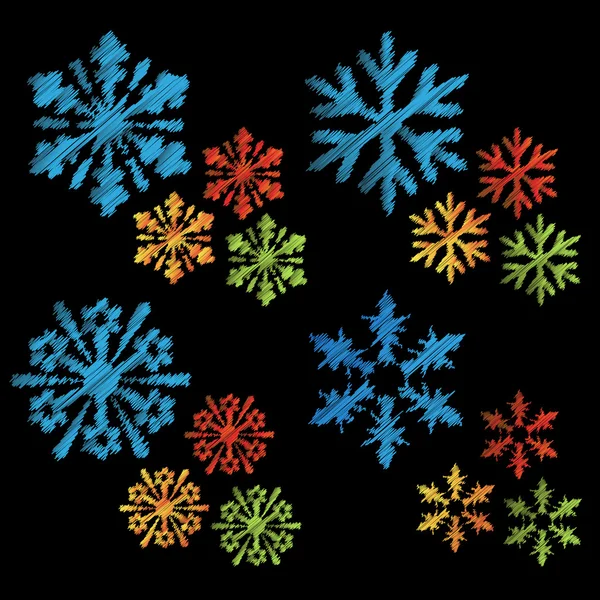 Vecteur scratch flocons de neige — Image vectorielle