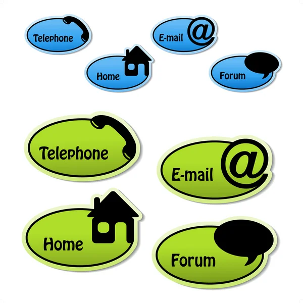 Bannières vectorielles - téléphone, email, maison, forum — Image vectorielle