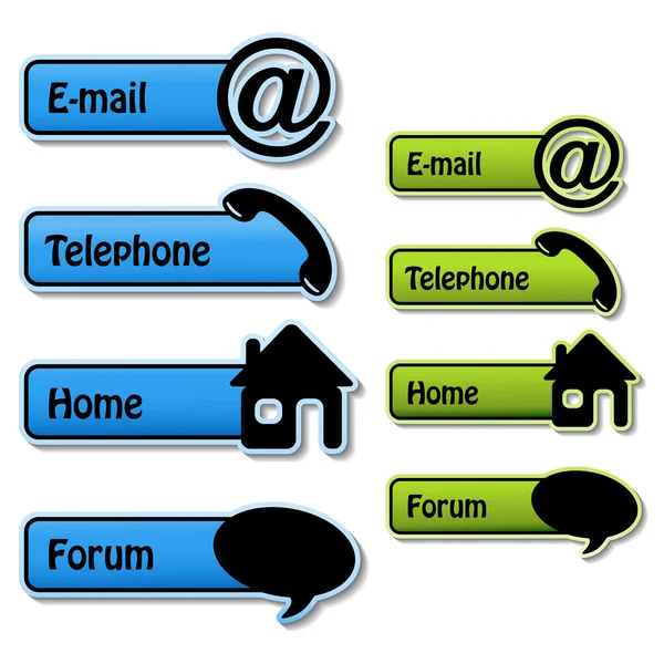 Διάνυσμα πανό - τηλέφωνο, e-mail, σπίτι, φόρουμ — Διανυσματικό Αρχείο