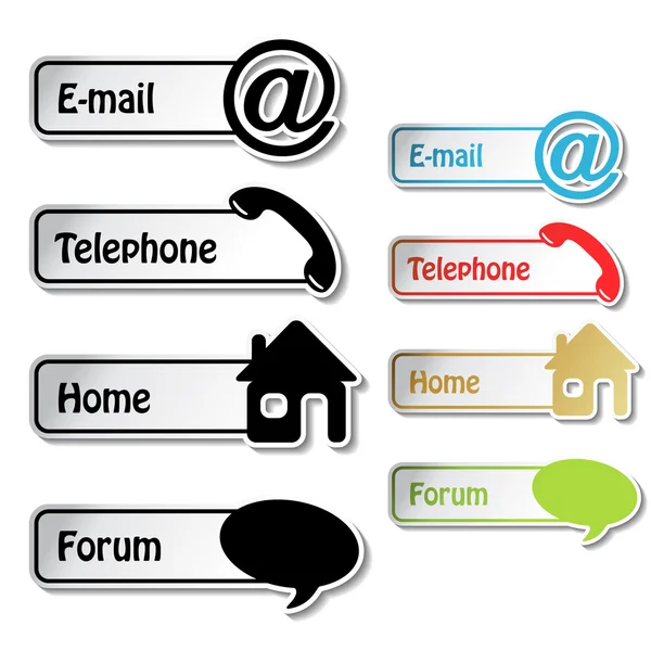 Vektorové bannery - telefon, email, domov, Fórum — Stockový vektor