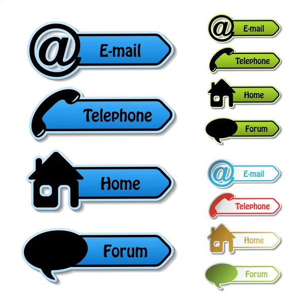 Векторні банери - телефон, електронна пошта, дім, форум — стоковий вектор