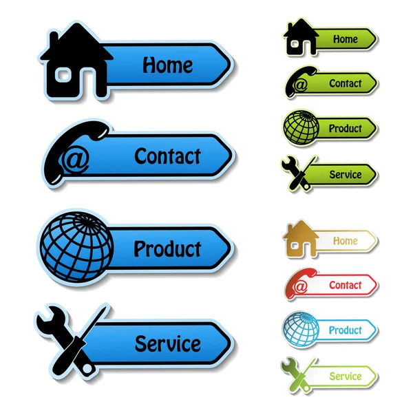 Bannières vectorielles - maison, contact, produit, service — Image vectorielle