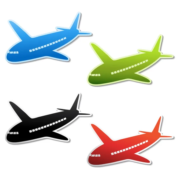Vector airplane stickers — Stock Vector