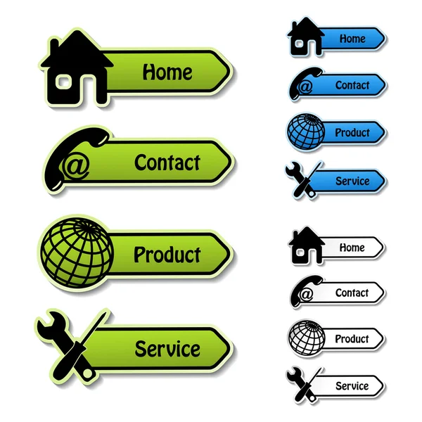 Vektorové bannery - domů, kontakt, produkt, služba — Stockový vektor