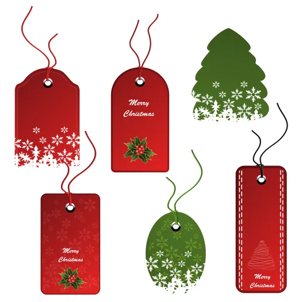 Vector set of Christmas tags — Stock Vector