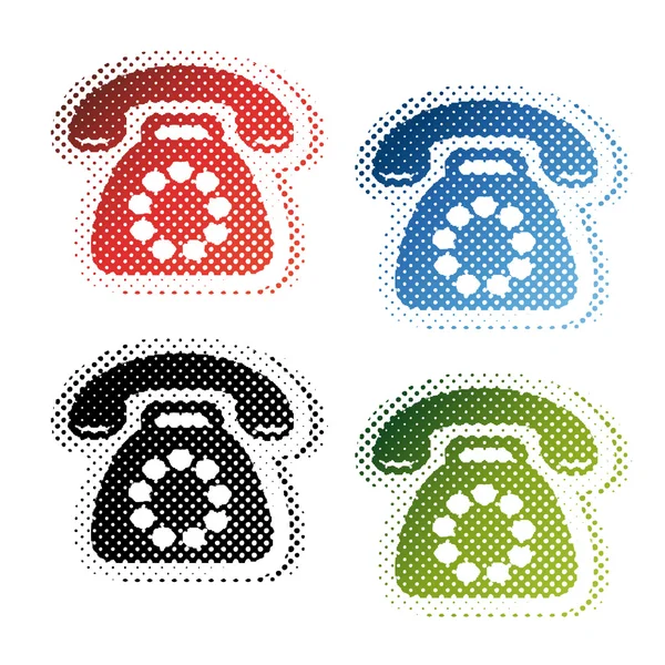Símbolos de teléfono vectorial - efecto de medio tono — Archivo Imágenes Vectoriales