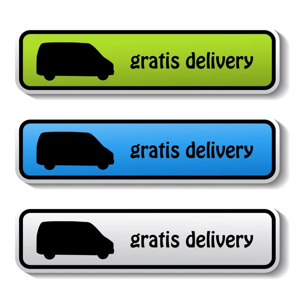 Vector stickers of gratis delivery — Stock Vector