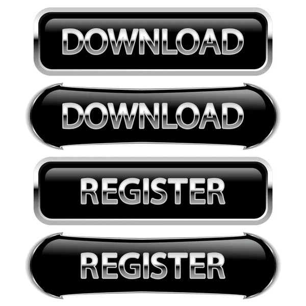 Vector buttons - download, register — Stock Vector