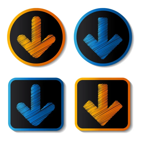 Vector download buttons — Stock Vector