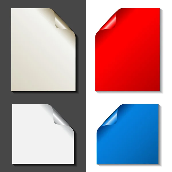 Vektor uppsättning färg papper — Stock vektor