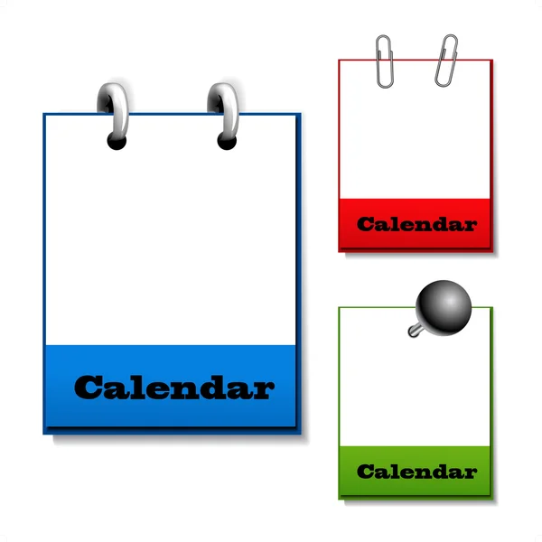 Vector set of hanging open calendars — Stock Vector