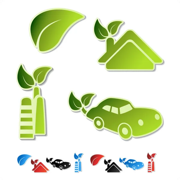 Symboles vectoriels de l'écologie (bio, éco, naturel, bio ) — Image vectorielle