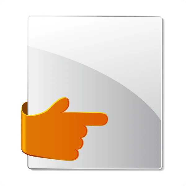 Bannière en verre vectoriel avec main de navigation — Image vectorielle
