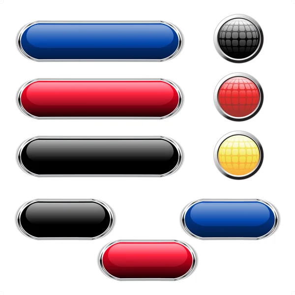 Vector glossy buttons for web — Stock Vector