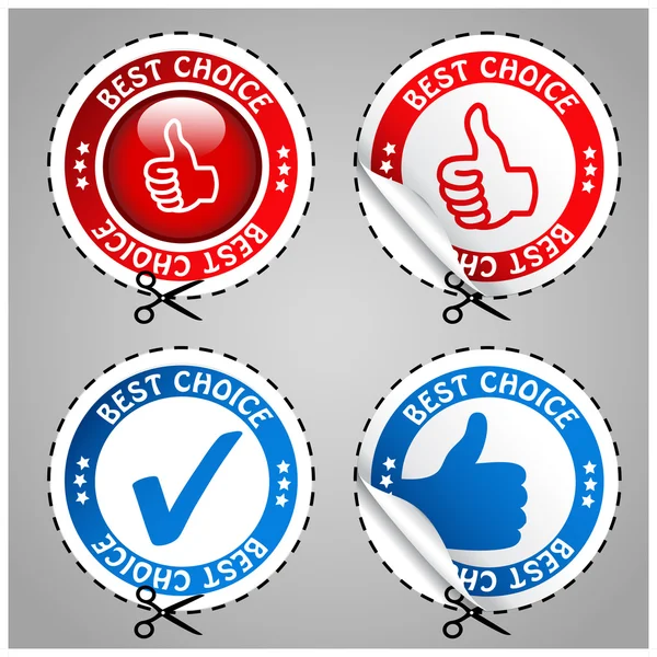 Vector beste keuze stickers — Stockvector