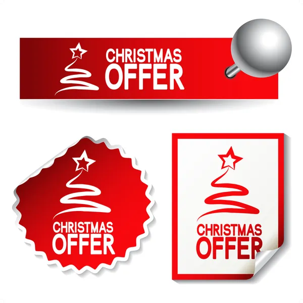Vector Christmas offer stickers — Stock Vector