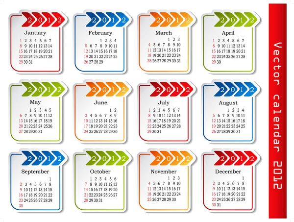 Vector calendar 2012 — Stock Vector