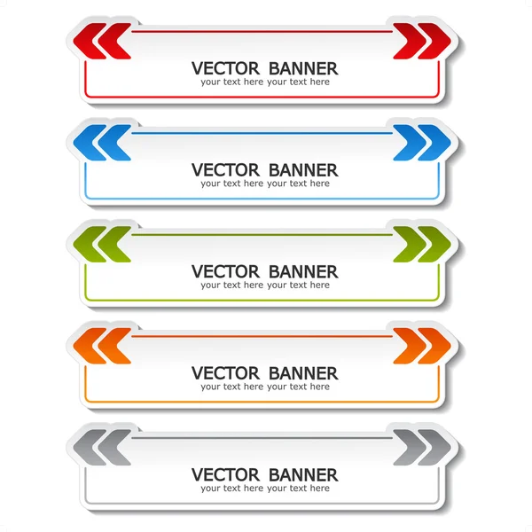 Conjunto vetorial de banners de cores com setas — Vetor de Stock