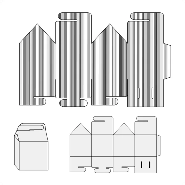 Plantilla de rompecabezas de envoltura vectorial para caja — Archivo Imágenes Vectoriales